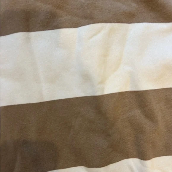 Old Navy womens xs crewneck top brown white stripe puffed PERFECT CONDITION - Picture 2 of 5